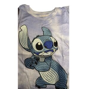 Disney‎ Stitch T Shirt Kids New 10/12 Blue Tie Dye Embroidered Graphic Tee